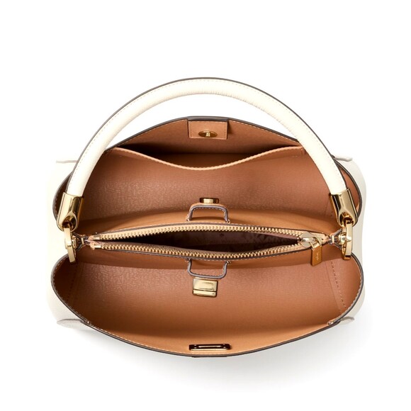 New Kate Spade Phoebe Medium Top Handle Satchel Refined Grain Leather Meringue - Picture 4 of 6